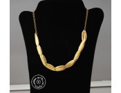 Gold Plated 9 flexible olive leaves 42cm necklace