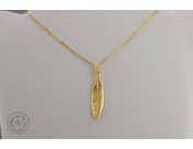 Gold plated necklace -  1 olive leaf with simple hook (40cm chain)