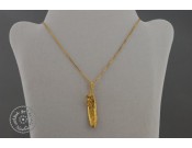 Gold plated necklace -  1 olive leaf inside it olive flowers with simple hook (40cm chain)