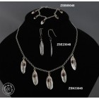 Sterling silver chain necklace and 5 hanging olive leaves inside them garnet beads