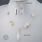 Sterling silver earring with white pearl bead