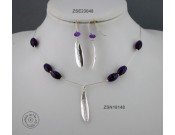 Sterling silver earring with Amethyst bead