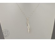 Sterling silver necklace -  olive leaf inside it olive flowers with simple hook (40cm chain)