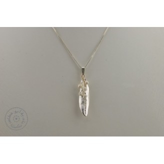 Sterling silver necklace -  olive leaf inside it memusa flowers with simple hook (40cm chain)
