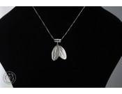 Sterling silver necklace with 2 olive leaves and rolled olive leaf hook (40cm chain)
